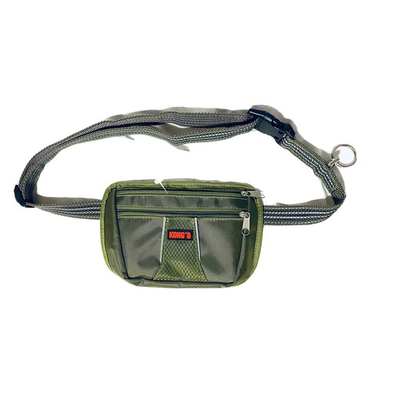 Kong Hands Free Dog Leash with Pouch Attachment 6’ Ft Reflective GREEN - Picture 1 of 6